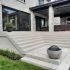 Rénovation complète d’un balcon en béton avec application de crépi acrylique moderne et résistant.